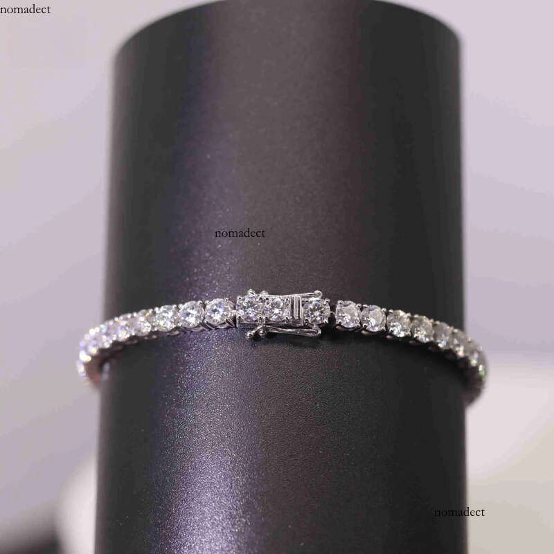 Fine Jewelry Hip Hop Sterling Sier Vvs 2mm 3mm Moissanite Necklace Cluster Iced Out Tennis Chain Bracelet for Men Women e4