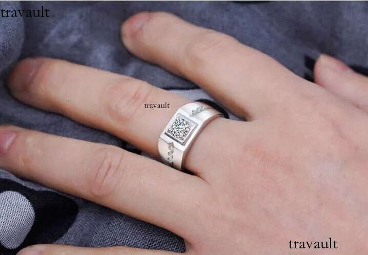 2018 New Arrival Sparkling Fashion Jewelry Sterling Sier Solitaire White Topaz CZ Dia Women Men Wedding Band Ring Gift