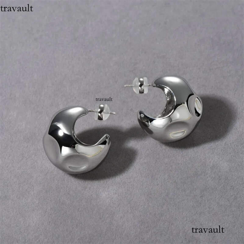 Fashion Vintage Concave Convex Design C-Shaped Earrings for Women Light High-end Charm Daily Wear Jewelry Gift Trend