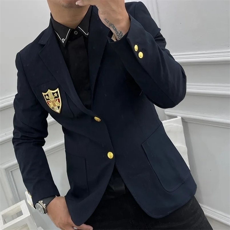 Night Show mens Korean fashion er sports jacket slim fit badge embroidered fashion jacket set collar high-quality sports jacket 241112