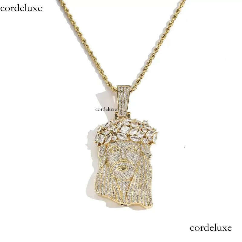 Hip Hop Jesus Two Tone Sier Fully Iced Out 3D Moissanite Pendant