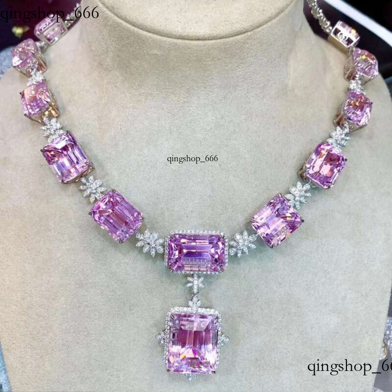 Choucong Brand Handmade Wedding Sets Jewelry Sterling Sier Princess Cut Pink Topaz Dia Necklace Party Open Ring Drop Earring Gift 06