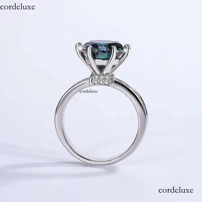 Ladies Sterling Sier 3ct 5ct VVS Moissanite by Dia Test Wedding Crown Nail Ring Designer jewelry 1b