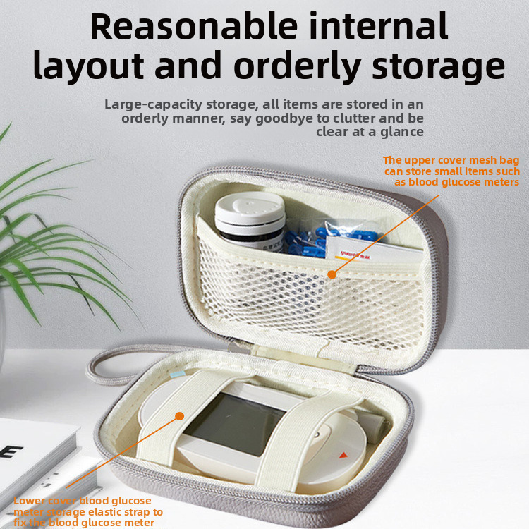 New Blood Glucose Meter Portable Storage Bag Handheld Convenient Thickened Drawstring Fixed Wool fashion Anti collision Leather Cover Designer Bag Han