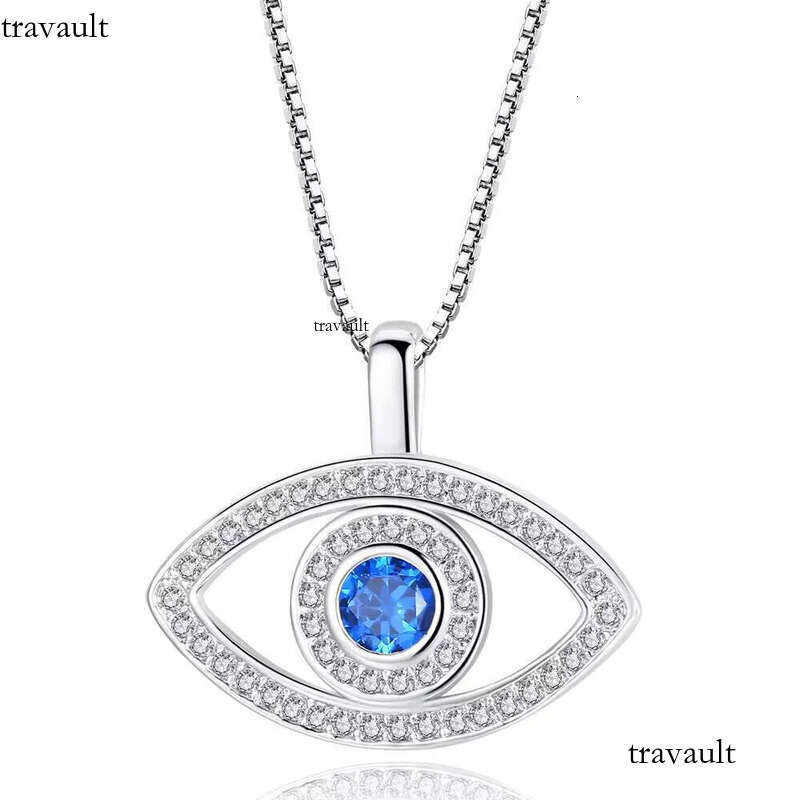 DHcollections Necklace With Personality, Fashion, Devil's Simple Temperament, Blue Eyes, Zircon Collarbone Chain