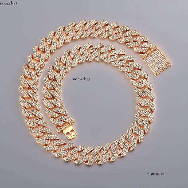 Fashion jewelry 20MM3 row moissanite hip-hop Cuban chain exaggerated rap men's designer necklace 3a