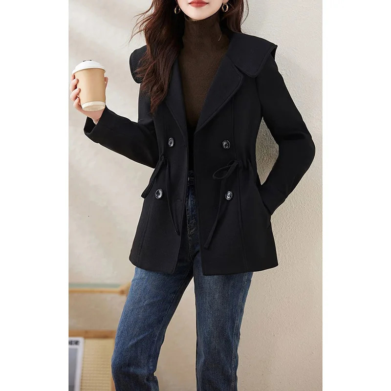 Women Woolen Jacket 2025 Autumn Winter Mid length Versatile Comfortable Female Coat Elegant Trend Ladies Wool Overcoat 251029