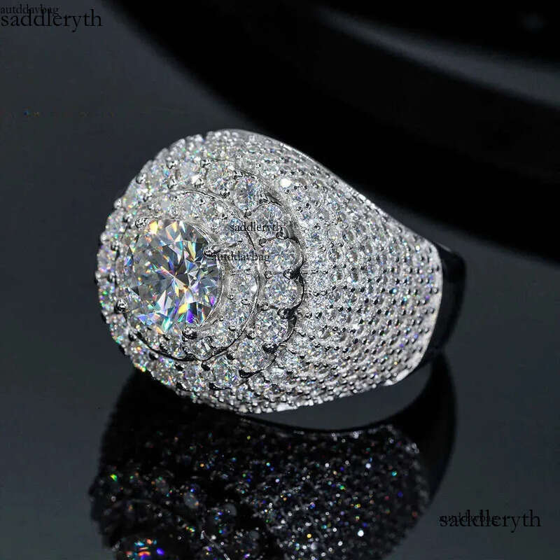 8mm Moissanite for Men Iced Out Rings Women S Sier Wedding Ring Finger Jewelry Pass Dias Tester Free Shipping f5