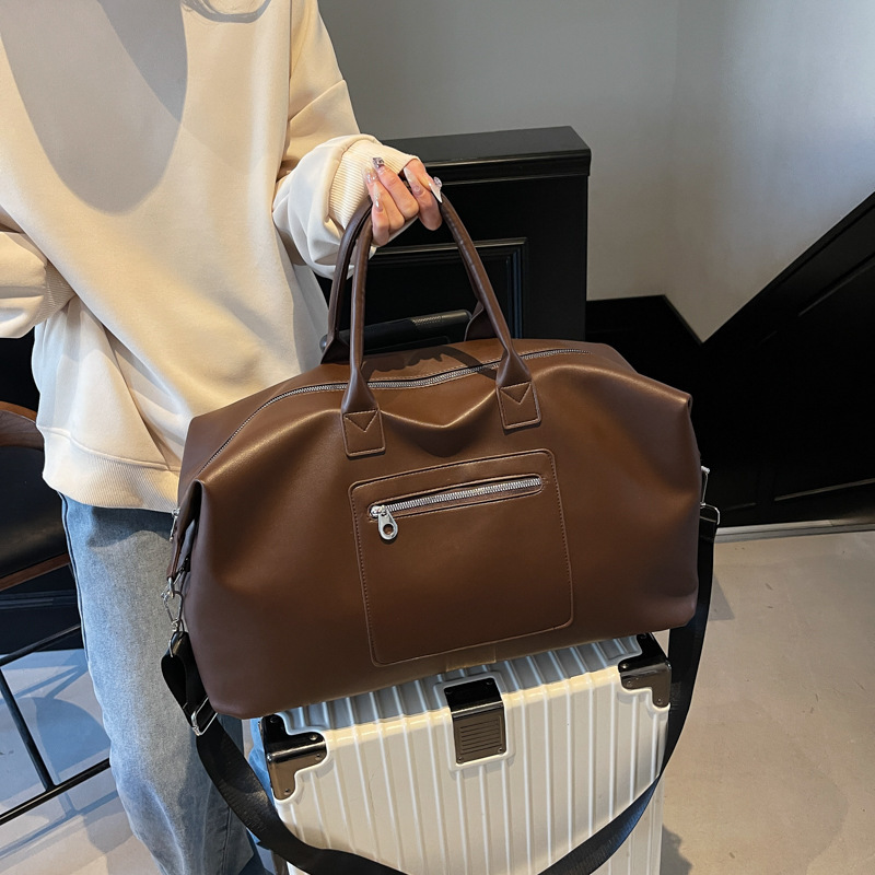 2025 New Women's Leather Travel Bag Large Capacity Short Distance Handbag Fashionable and Lightweight Women's Travel Bag