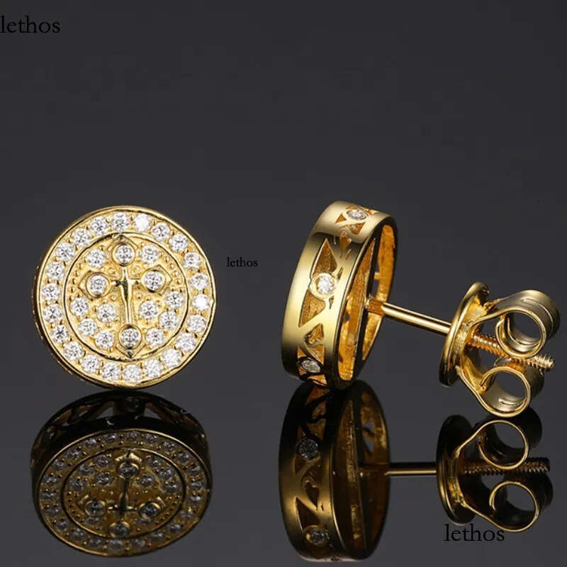 Top Selg Pass Dia Tester Fine Jewelry Sier Cross VVS Moissanite Stud Earrings for Men Women Gift 0a