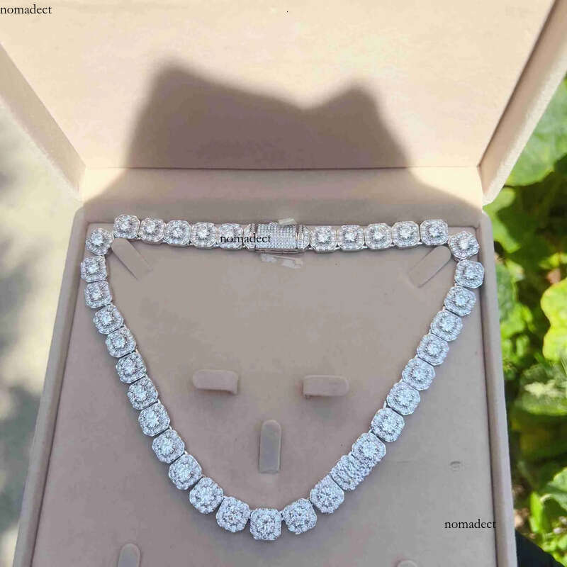 necklace moissanite chain 10mm Width Bling Big Dia Chain Sterling Sier Vvs Moissanite Hip Hop Jewelry Iced Out Cuban Link d9