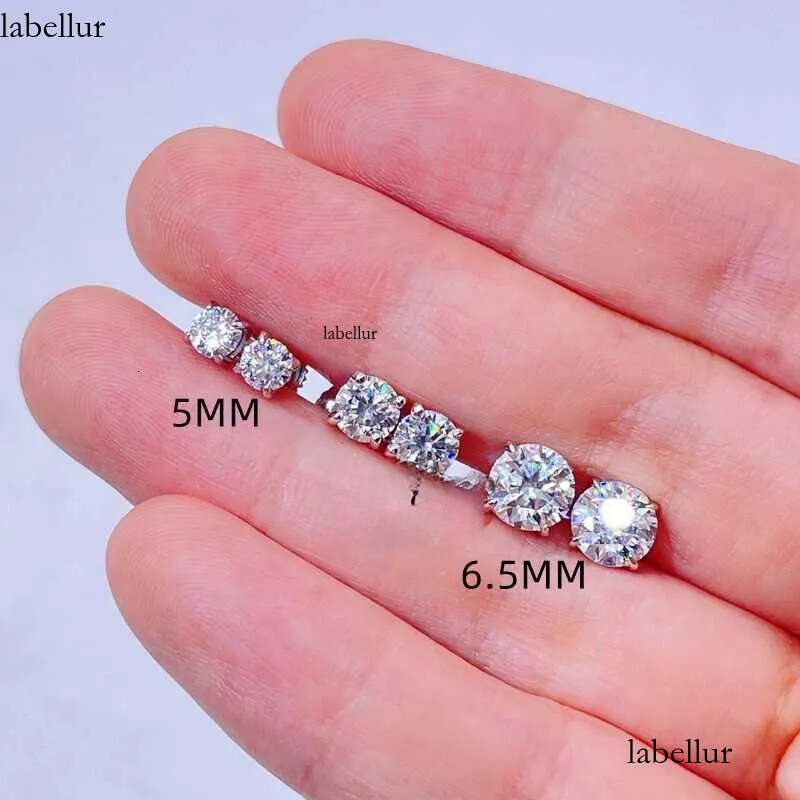 Affordable Price Screw Back VVS Moissanite Hip Hop S Sier 10K 14K Gold Dia Round Solitaire Stud Earrings bf