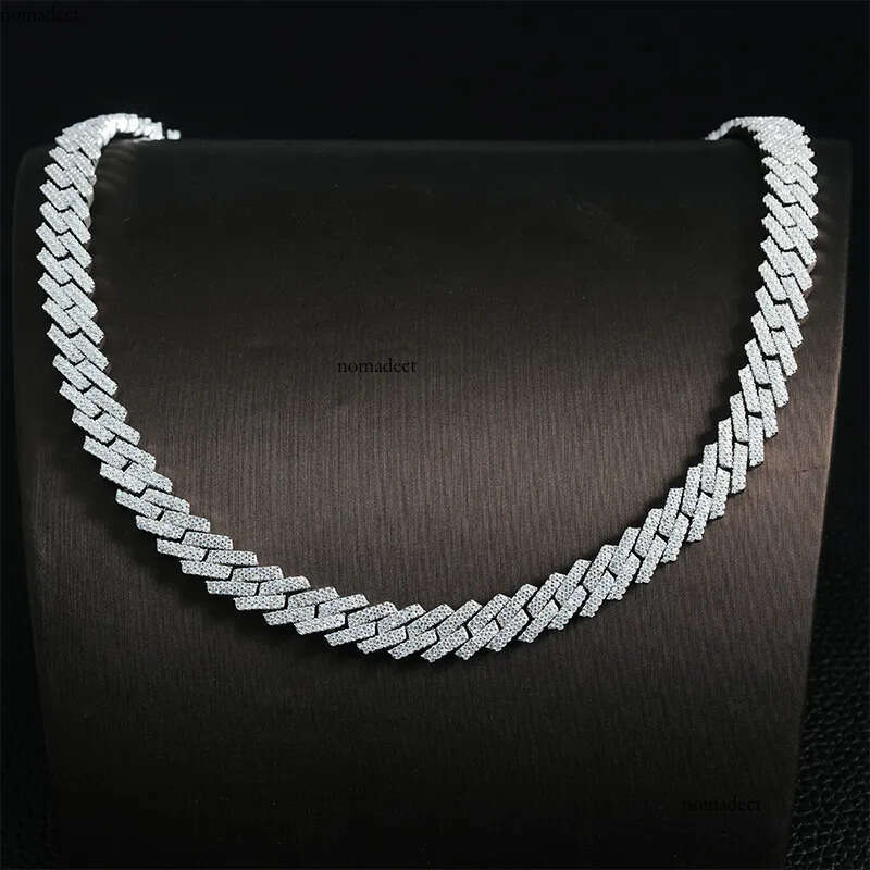 10mm Full Moissanite Inlay S Sier Dia Cuban Chain Trendy Brand Necklace Accessories Free delivery 45