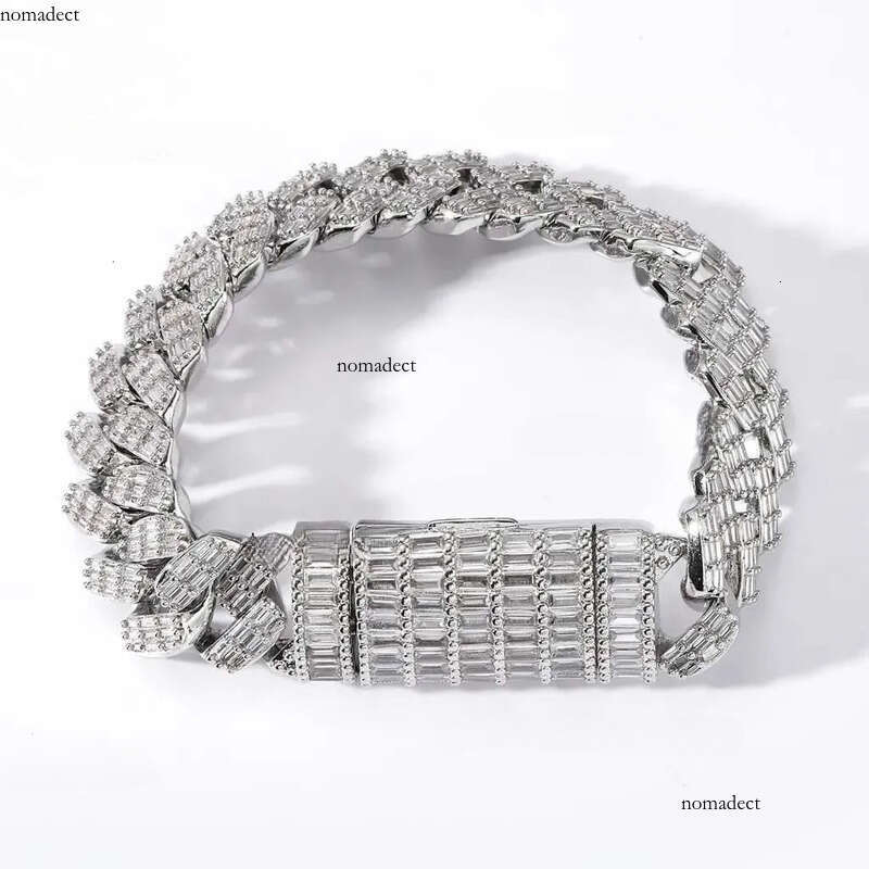 moissanite necklace designer jewelry cuban k Customization Cuban Necklace Full Iced Out Hiphop Chain Pass The Dia Test chain chains for men 04