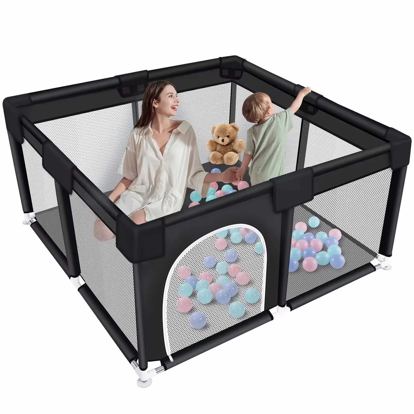 ANGDUO Square Baby Playpen Large 5050 Inch Safet Baby Activity Fence Safety Baby Playard For Boy Girl Indoor Outdoors Usage C250929