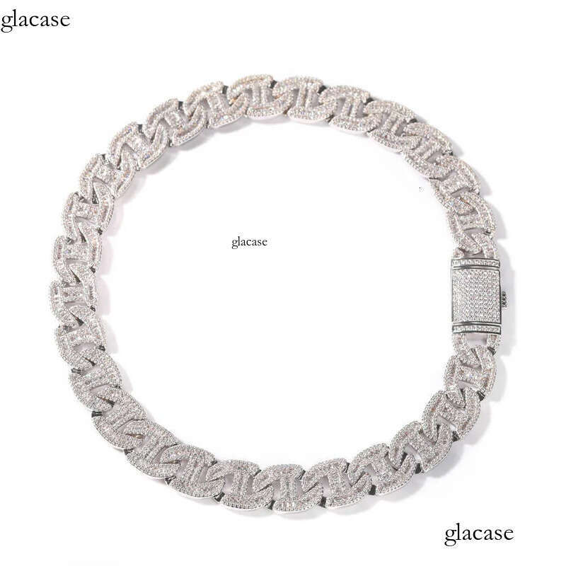 New zirconium hip hop personalized heavy duty full dia box buckle high quality men's necklace wholesale b0