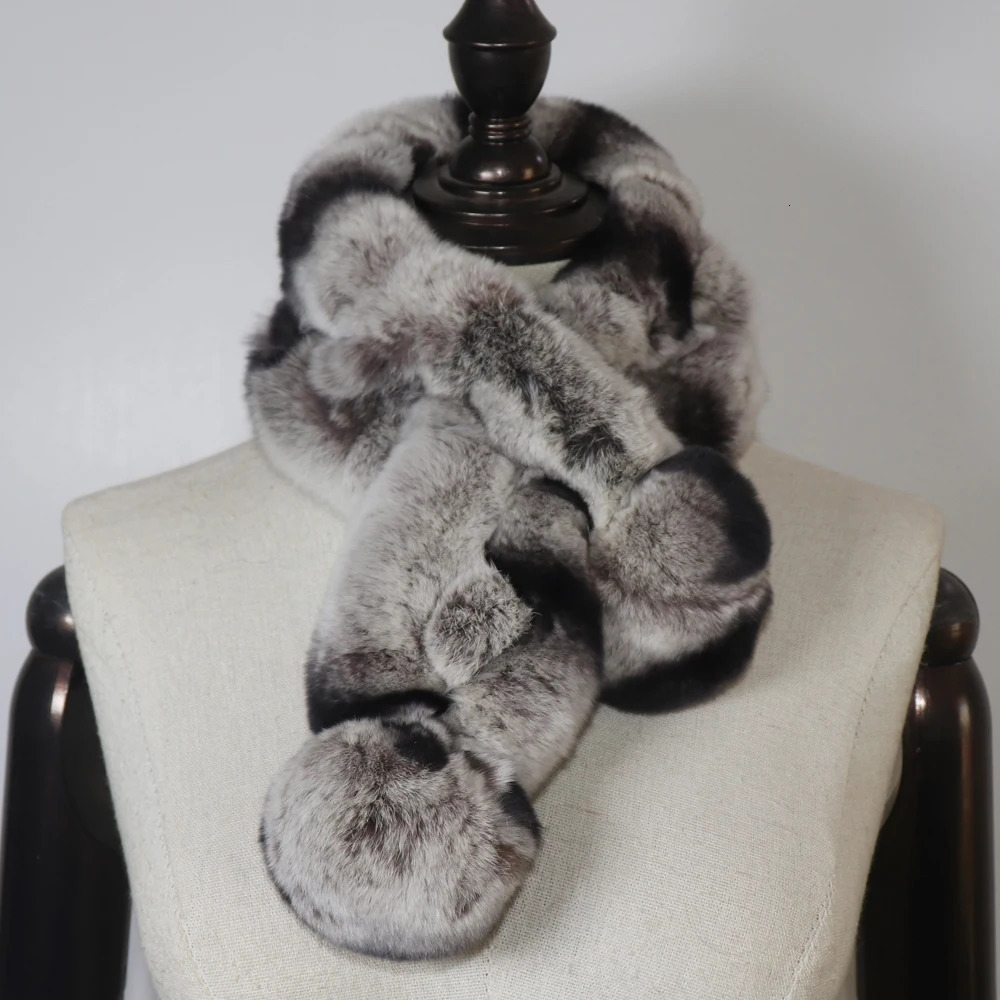Rex Rabbit Fur Scarf Women Winter Warm Real Rex Rabbit Fur Scarf Natural Soft Rex Rabbit Fur Scarves Lady Real Fur Mufflers 250929