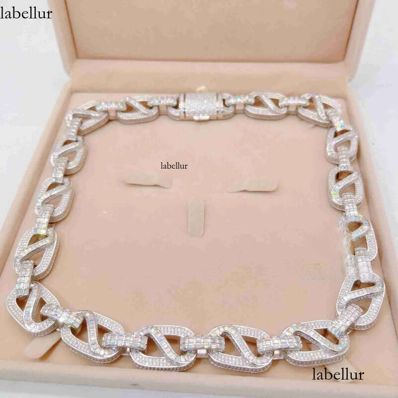 American Custom Hip Hop Fine Jewelry Necklace Bracelet Sier Iced Out Vvs Moissanite Dia Cuban Link Chain b5