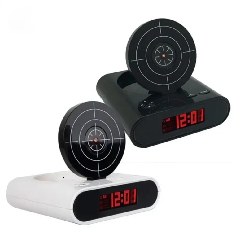 Shooting Lazy People Wake Up Alarm Clock Fun Digital Shooting Gun Alarm Clock LCD Display Screen Suitable for Deep Sleep Wake Up 241217