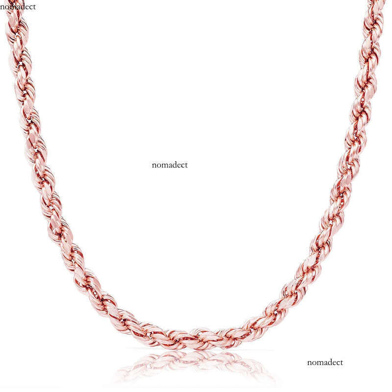 Real 10K 14K Solid Gold Rope Chains For Men Hip Hop Necklace yxz c3