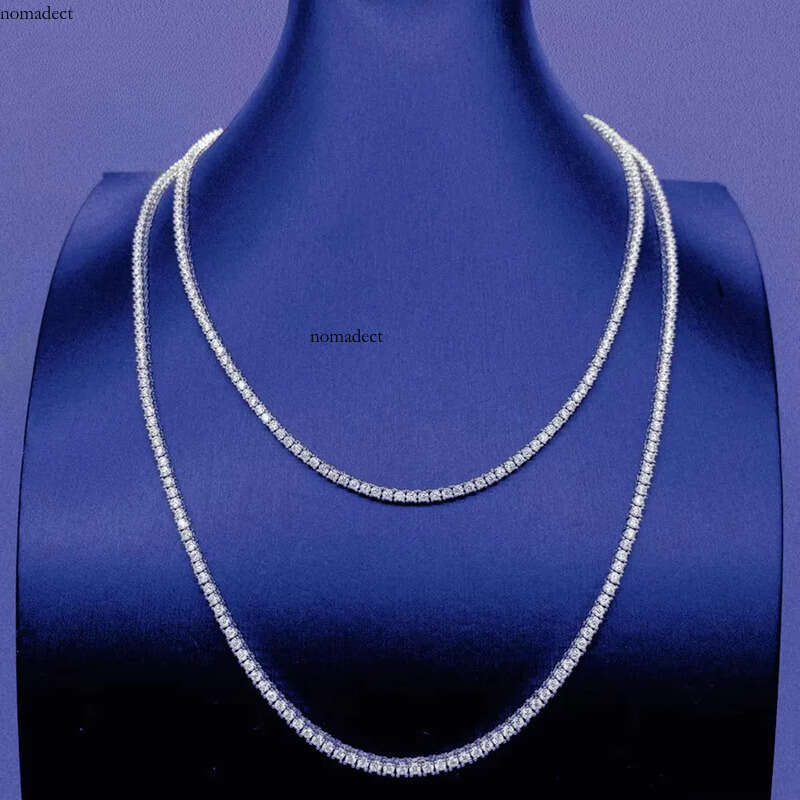 Elegant 3mm VVS Clarity Gold Plated Sier Hypoallergenic Gift Moissanite Tennis Chain 47