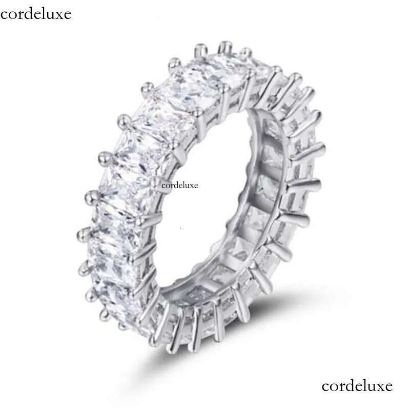 cuba Cuba chain designer jewelry Moissanite dia ring Vecalon Lustre Promise Wedding Band Ring Top quality Sterg Sier VVS Dia Engagement rings for wome