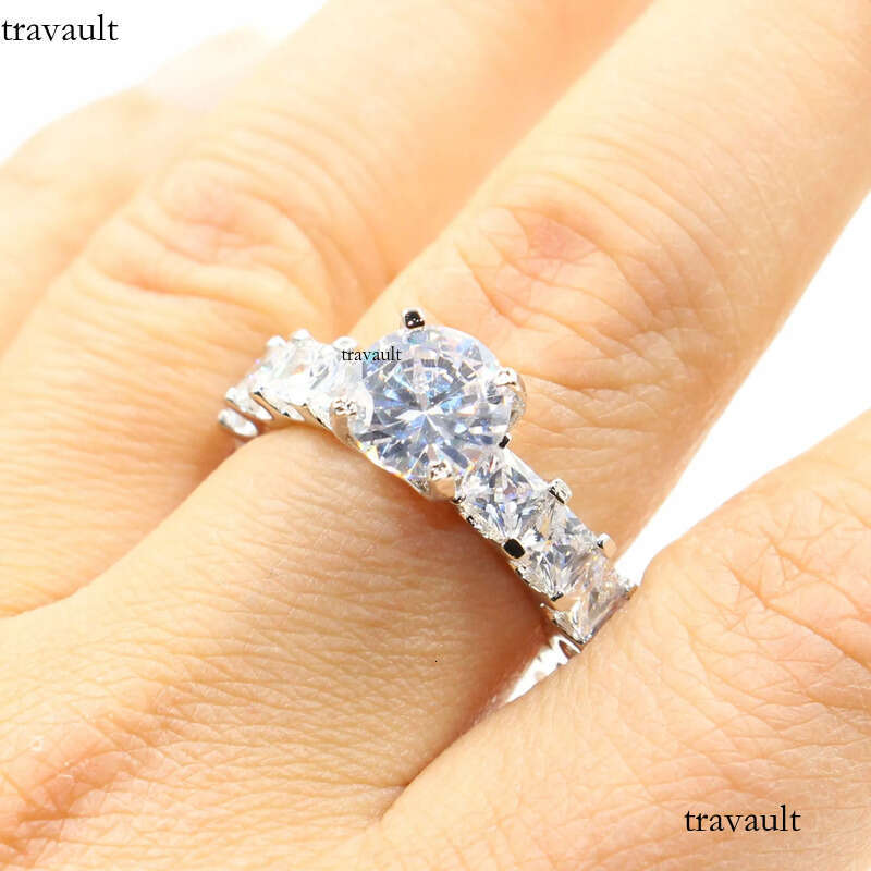 Victoria Wieck Jewelry Hot Sale Real Sterling Sier Round Shape White Topaz CZ Dia Women Wedding Princess Band Ring Gift