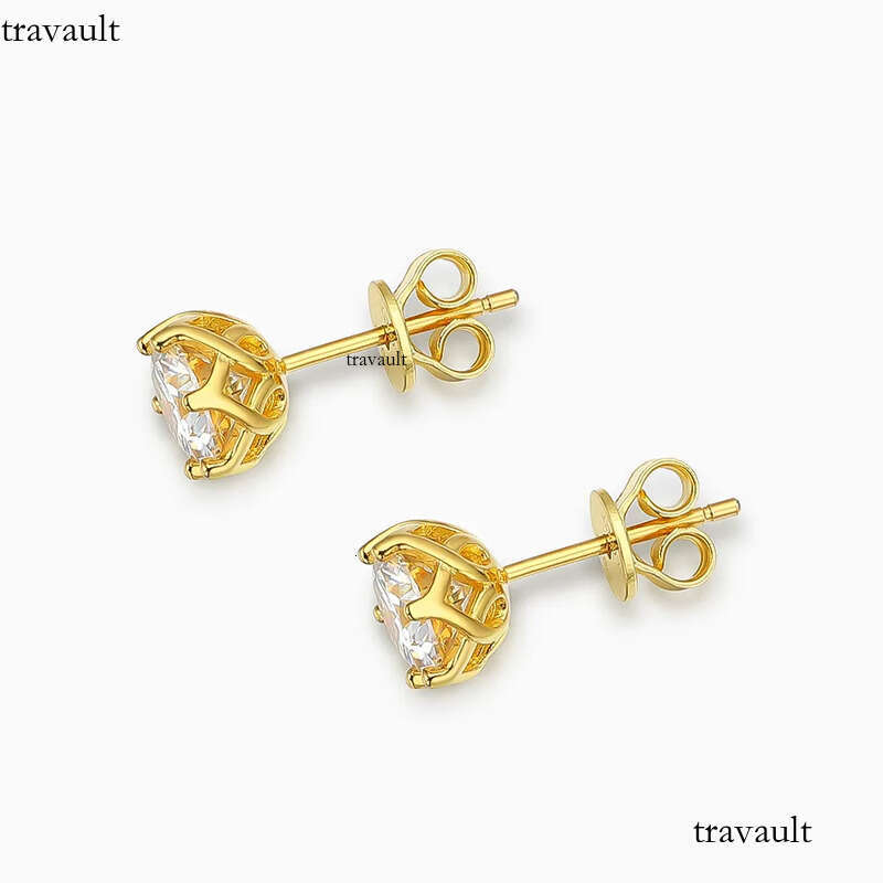 OEVAS Real 0.5-1 Carat D Color Moissanite Stud Earrings For Women Top Quality 100% Sterling Sier Sparkling Wedding Jewelry