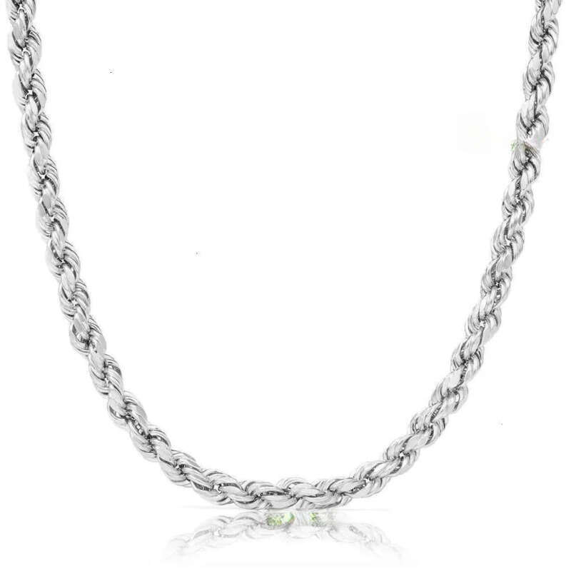 Real 10K 14K Solid Gold Rope Chains For Men Hip Hop Necklace