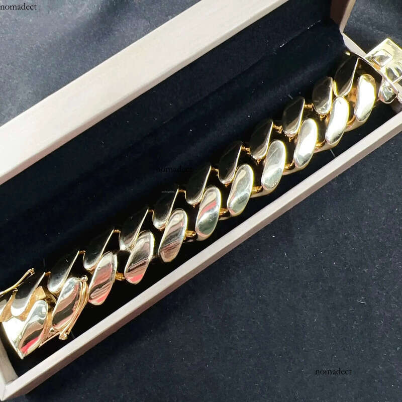 30MM Big Size Men Hip Hop Jewelry Brass Real Gold Plated k Chain Cuban Bracelet 35