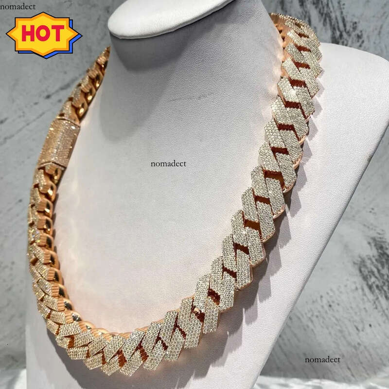 Pendant Necklaces Chains moissanite necklace designer jewelry cuban k chain Iced Out Pass Dia Tester Sterg Sier Necklace Moissanite chains 09