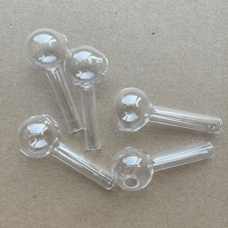 Mini Clear Glass Pipe 7CM 30mm ball Oil Nail Burning Jumbo Pipe Pyrex Glass Oil Burner Smoking Tube somking