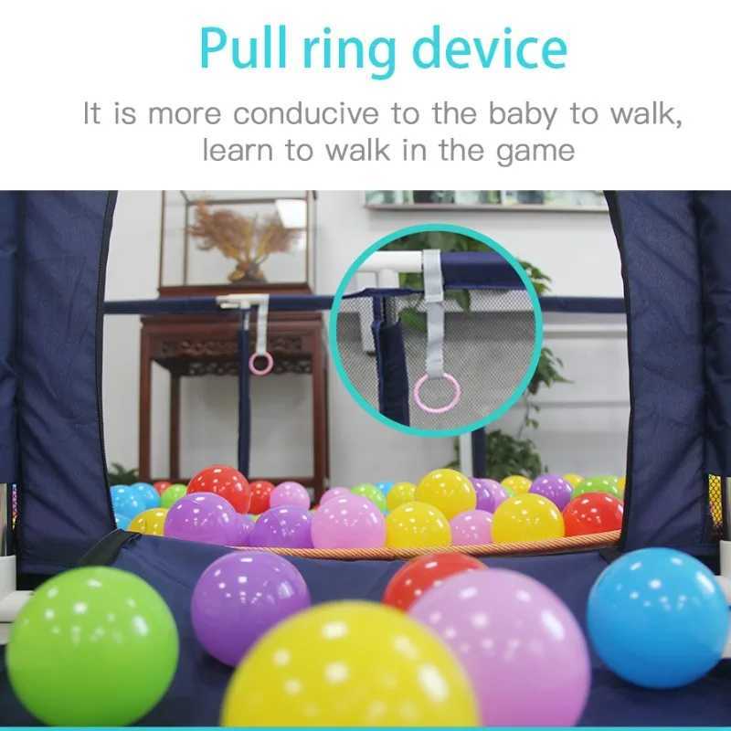 Playpens for Baby with Pull Rings Indoor Baby Playground Kids Balls Pool Activity Fence Baby Games Park Child Safety Barrier C250929