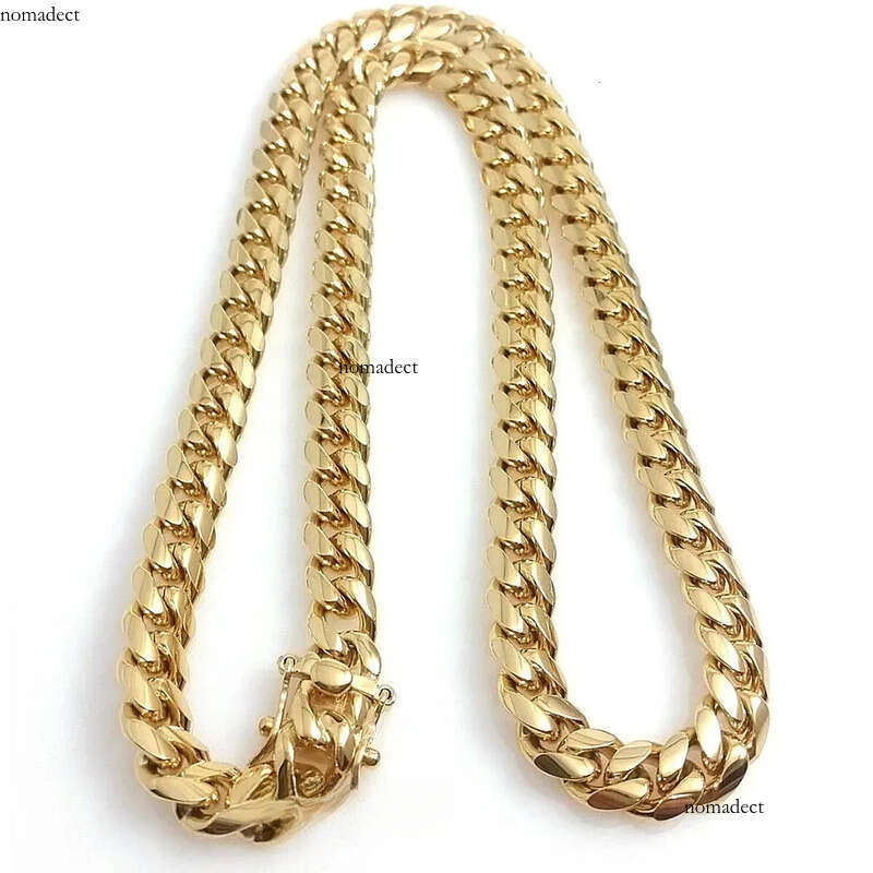 Gold Miami Cuban k Chain Necklace Men Hip Hop Stainless Steel Jewelry Necklaces 81