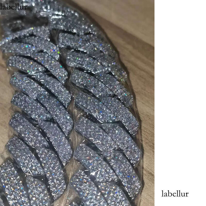 moissanite cuban link chain Hiphop 20mm Sier Yellow Gold Plated Vvsmoissnaite Cuban Chain Necklace 4f