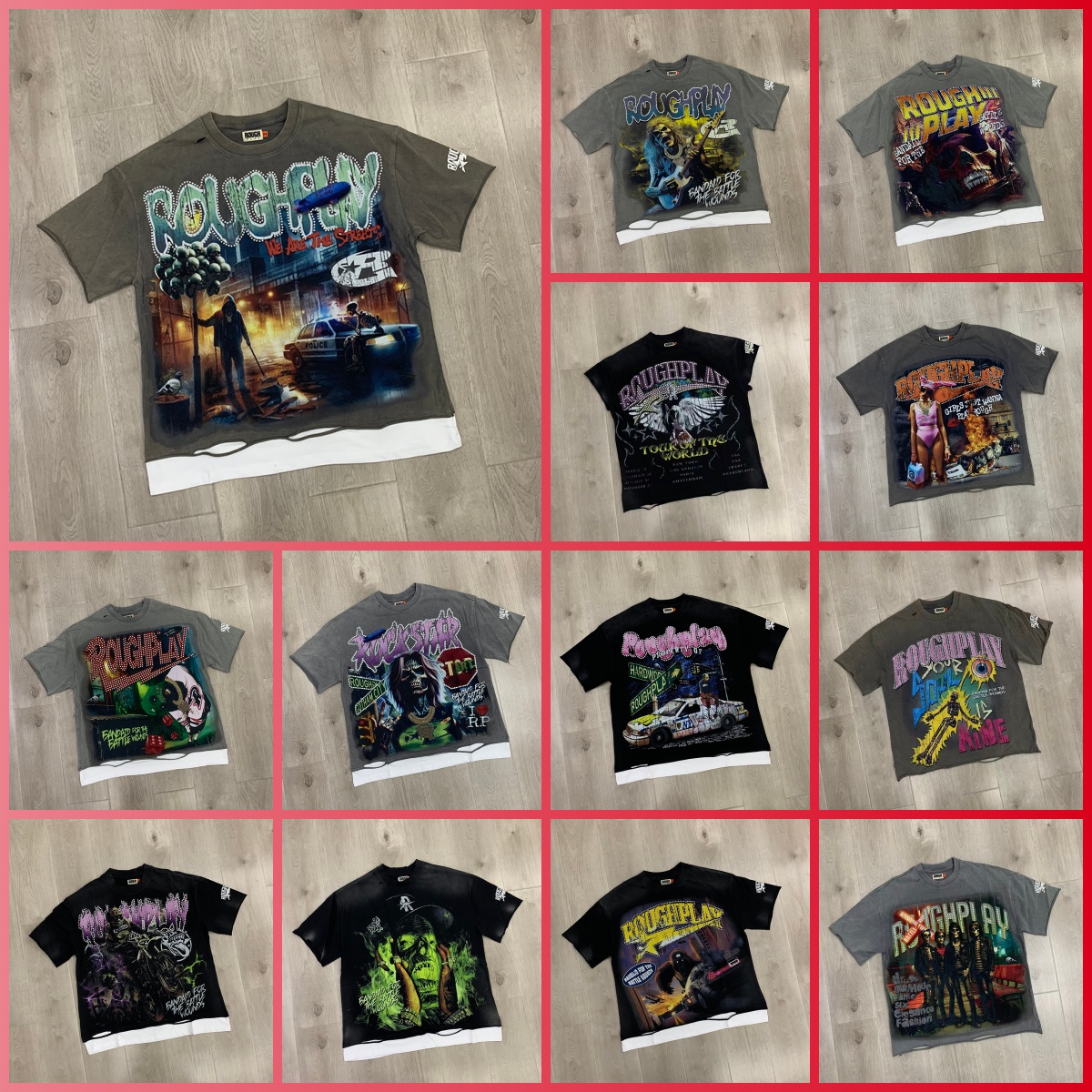 stylish roughplay men shirt designer t shirt street fashion shirts y2k shirt graphic tee thick oversized tee s--xl