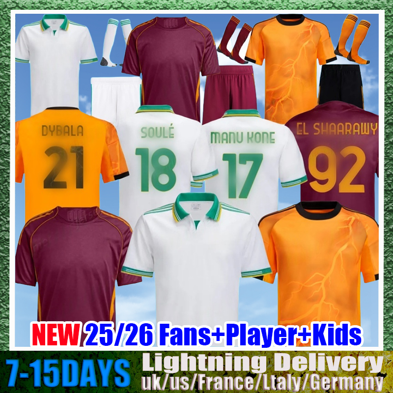 25 26 Maglia Roma Third Soccer Jerseys 25 26 PELLEGRINI home Away Pellegrini KONE CRISTANTE Dovbyk DYBALA Football Jersey Shirts Kit Players fans Men Kids S-4XL