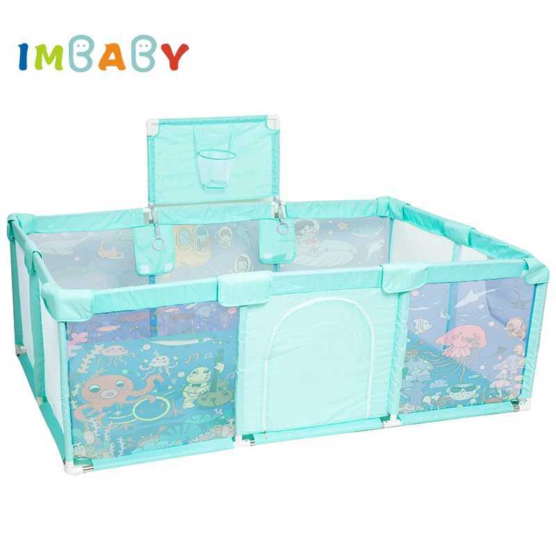 IMBABY Baby Playpens Large Baby Playground Cartoon Playpen for Children Basketball Baby Activity Fence Pool Balls Park for Baby C250929
