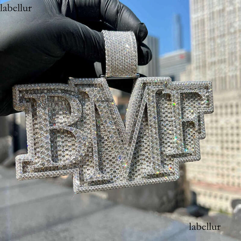 Custom 3 Width Hip Hop Iced Out Fine Jewelry Micro Pave d Color Letter Pendant 8c