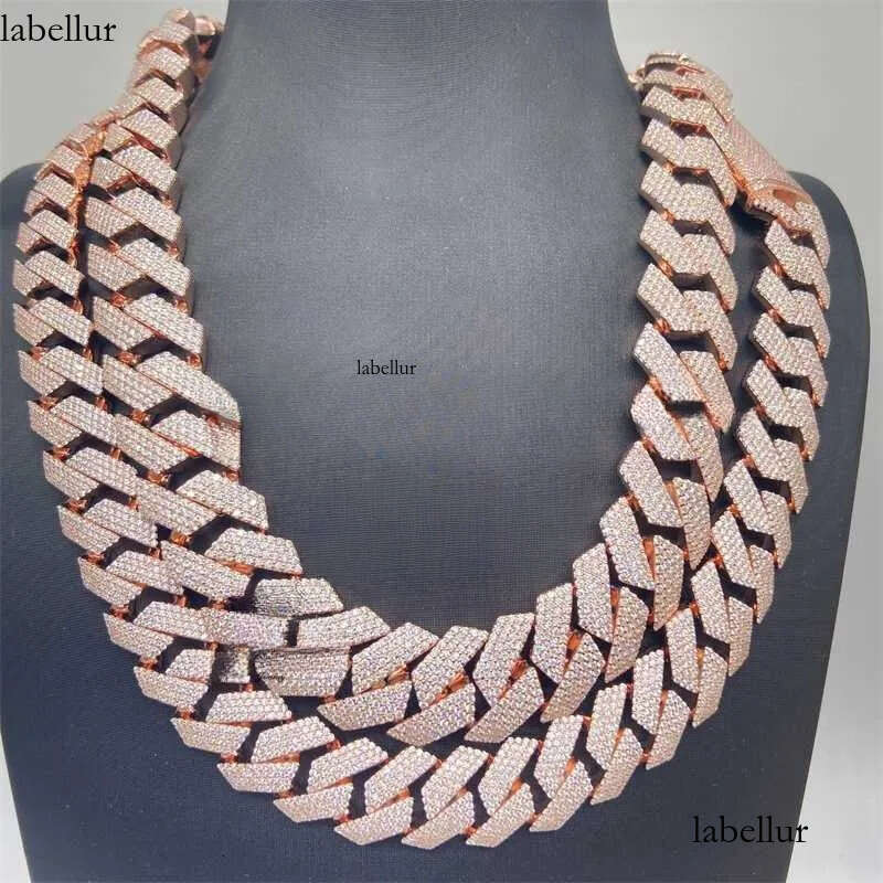 necklace moissanite chain Ready to Ship 18mm 4row Vvs1 Moissanite Gra Certififcates Customized Name Lock Iced Out Miami Cuban Link 7f
