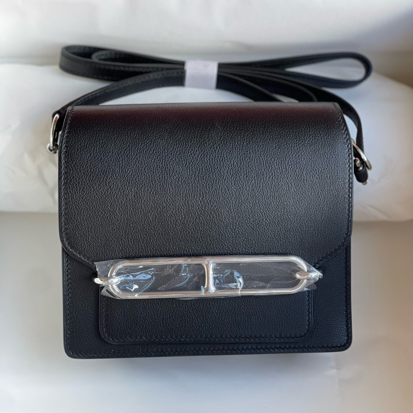 Bags Roulis Pure Handmade Wax Thread Evercolor Cowhide Pig Nose Small Square Flight Attendant Mini Shoulder Crossbody Bag Women