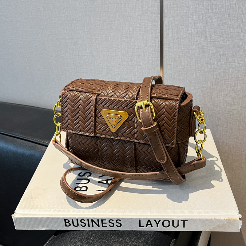 free shipping hot designer bag New Fashionable Casual Outdoor Underarm Bag Vintage Trendy Woven Small Square Bag black coffee khaki