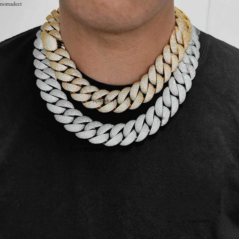 designer jewelry moissanite Pendant Necklaces Jewelry Hip Hop Rose Gold Custom Made Name Clasp Miami VVS Moissanite Dia cuban k iced out chain 62