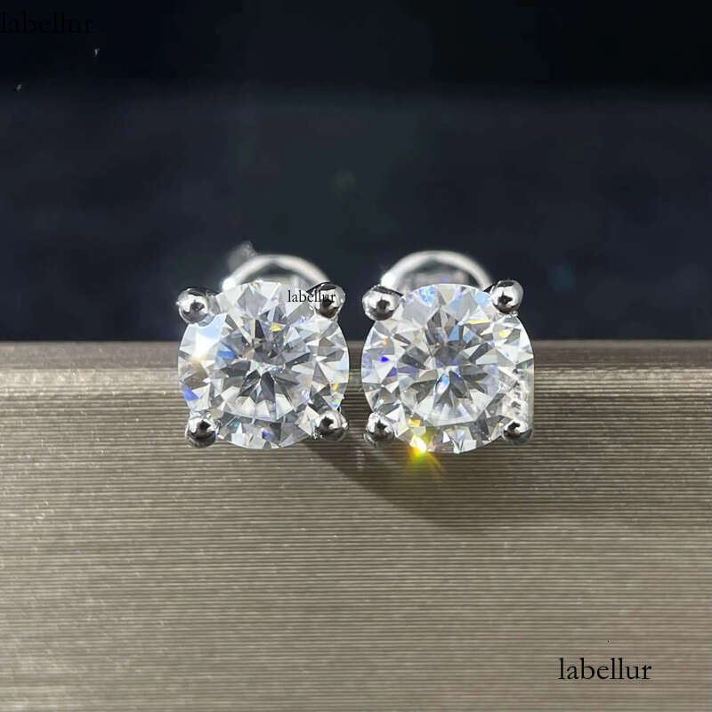 Shine 1CT 2CT IGI Certified CVD Lab Laboratory 14K White Solid Gold D VS1 LAB Grown Dia Earrings for Women f3