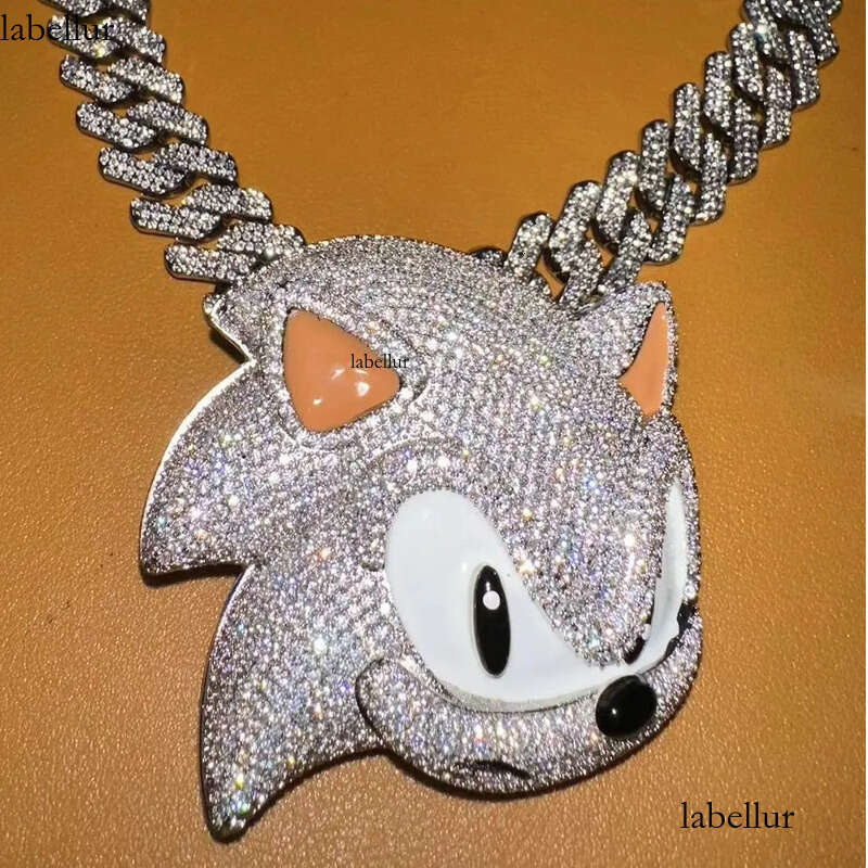 necklace moissanite chain Self Made Letter Iced Out Pendant for MenCubic Zirconia Cz Charm Gold Plated Hip Hop Fashion Jewelry 49
