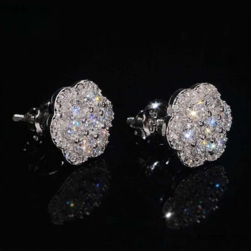 Elegant Dazzg Trendy wer 10MM Moissanite Dia Ear Studs For Men Women Hip Hop Jewelry Fine Earrings 10K Solid Gold