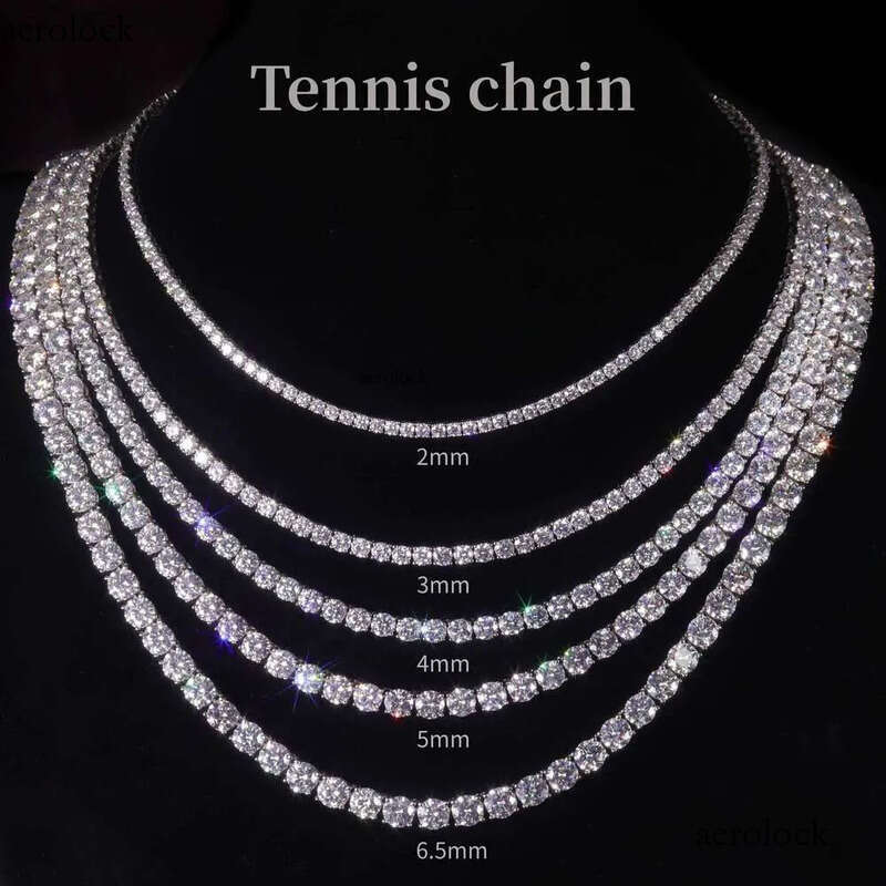 Moissanite Tennis Bracelet Necklace for Man Women Sterg White Gold Plated VVS Lab Dia tenis Iced Out Chain Choker Designer jewelry Charm Bracelets