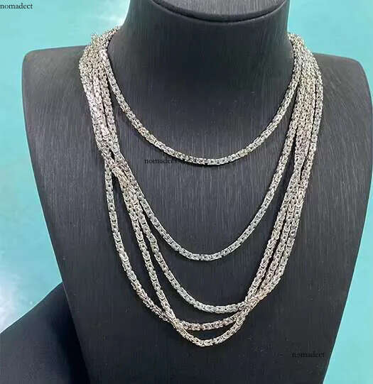 Fashion Punk Sier 2.5mm Hip Hop Bike Link King Emperor Byzantine Chain Necklaces Men 6c