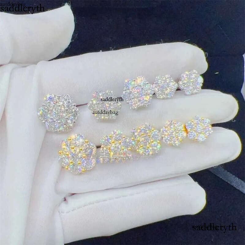 Zuanfa Top Selg Pass Dia Tester Fine Jewelry Sier 8mm 12mm wer Vvs Moissanite Stud Earrings cb