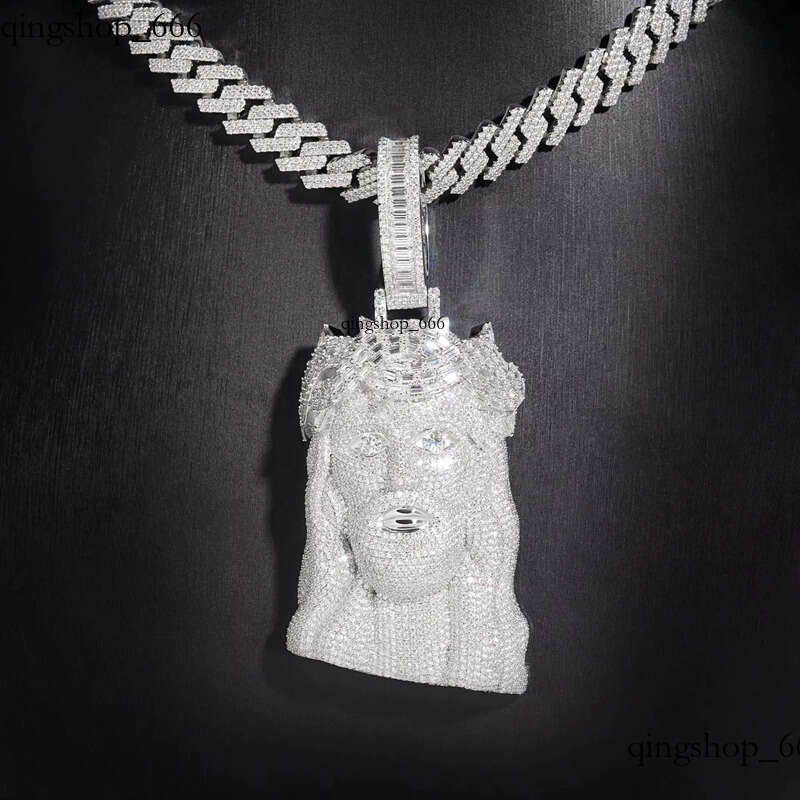 Jesus Pendant with Sier Threadable 10mm Cuban Chain Product Type Moissanite Pendants Charms ce
